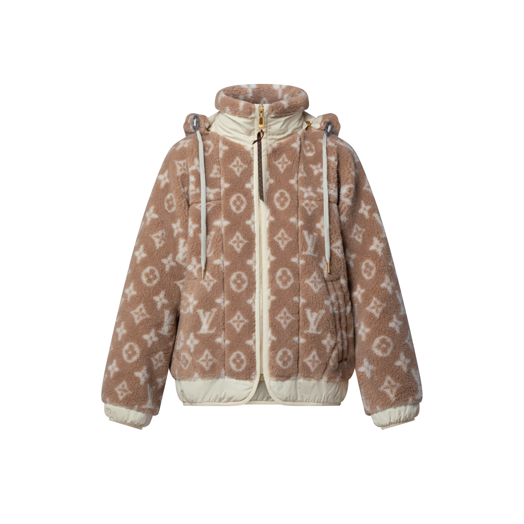 LOUIS VUITTON★ ツイードリバーシブルアウター38★ロゴレザー Monogram Fleece Hooded Jacket - Ready-to-Wear | LOUIS VUITTON